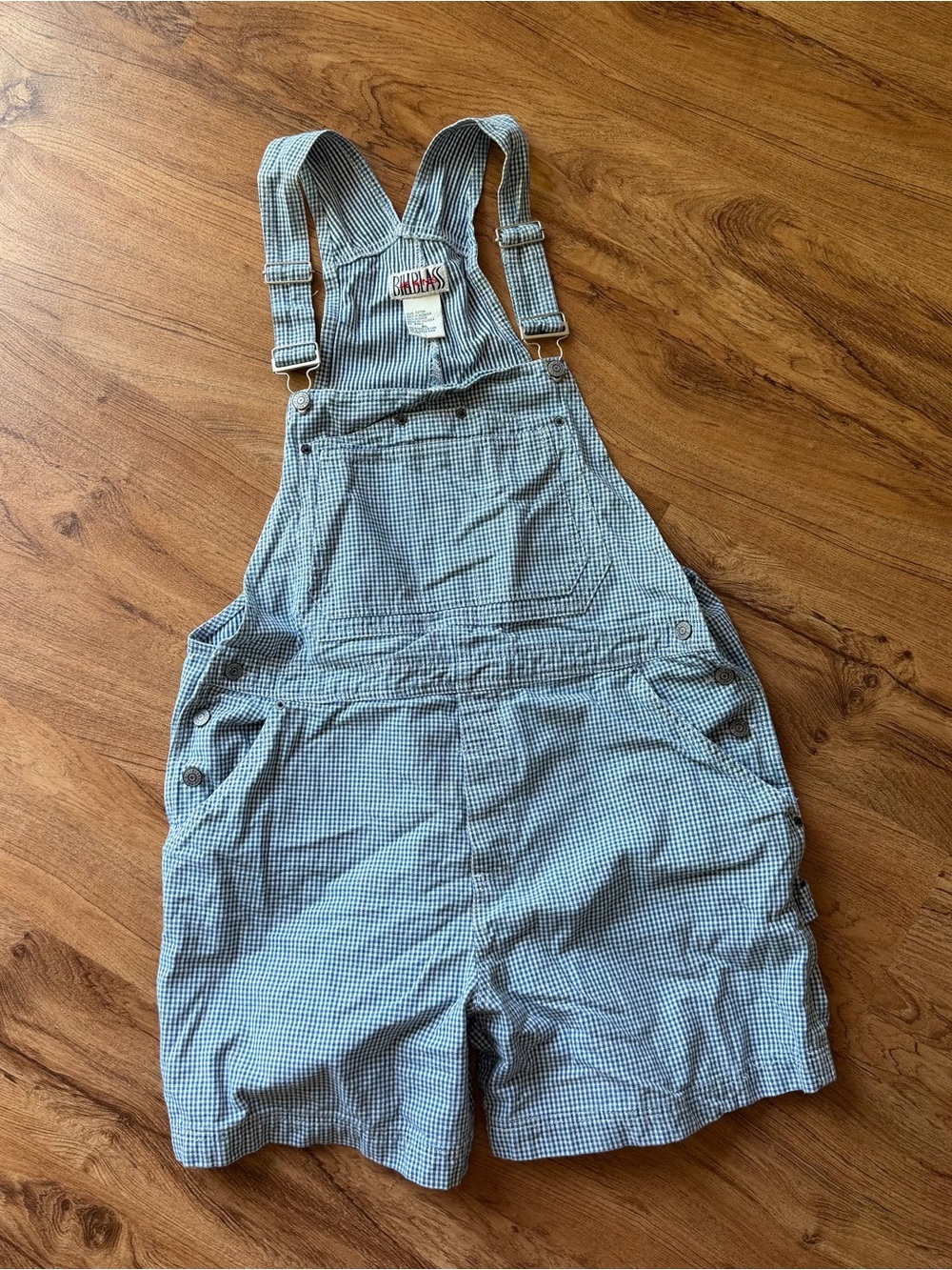 Vintage 90’s Cottagecore Blue Gingham Overalls Size XL